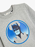 Batman Sweatshirt Lisanslı Baskılı Şardonlu