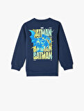 Batman Sweatshirt Lisanslı Uzun Kollu Bisiklet Yaka Şardonlu