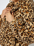Koton X Zeynep Bastık - Leopar Peluş Ceket Kapüşonlu Cepli