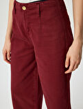 Geniş Kısa Paça Pantolon Yüksek Bel Düğmeli - Wide Leg Jean
