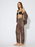 Koton X Zeynep Bastık - Leopar Desenli Pijama Altı Bol Kalıp Viskon