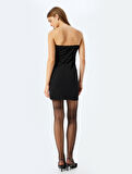 Mini Taşlı Straplez Kolsuz Slim Fit Abiye Elbise