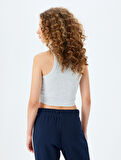 Crop Atlet Halter Yaka Fitilli Slim Fit