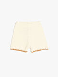 Pamuklu Beli Lastikli Ajurlu Triko Şort