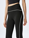 Yüksek Bel Biyeli Slim Fit Spor Tayt İnterlok