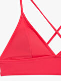 Arkası Çapraz Bağlama Detaylı V Yaka Bralet Bikini Üstü