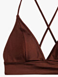 Arkası Çapraz Askılı Bağlama Detaylı Bralet Bikini Üst