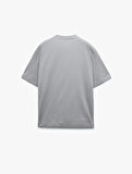 Kısa Kollu Pamuklu Bisiklet Yaka Basic Oversize Tişört