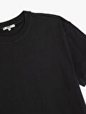 Kısa Kollu Pamuklu Bisiklet Yaka Basic Oversize Tişört