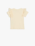 Pamuklu Brodeli Kısa Kollu Bisiklet Yaka Tişört
