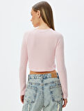 Uzun Kollu Body Crop Kayık Yaka Yumuşak Dokulu Slim Fit