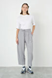 Parçalı Pantolon Açık Gri