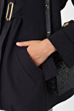 Rüzgarlık Detaylı Trençkot Siyah