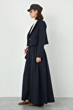 Crop Blazer Ceket Koyu Lacivert
