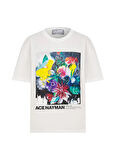 Ace Nayman Bisiklet Yaka Baskılı Çok Renkli Kadın T-Shirt SD TEE
