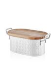 The Mia Prizma Ekmek Saklama Kabı Beyaz 40x22x18 cm PZM0003