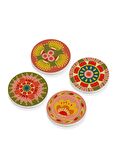The Mia Fiore Taş Bardak Altlığı Yuvarlak 4lü Set