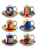 The Mia Shapes Türk Kahvesi Fincan Takımı 6 Kişilik CUP0055