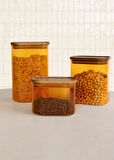 The Mia Akasya Dikdörtgen Cam Kavanoz Amber 1200 ml