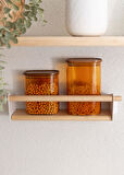 The Mia Akasya Dikdörtgen Cam Kavanoz Amber 1200 ml