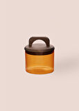 The Mia Akasya Kulplu Cam Kavanoz Amber 350 ml