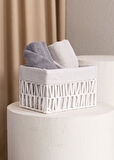 The Mia Cesta Hasır Organizer Sepet Beyaz 26x18x16 cm
