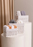 The Mia Cesta Hasır Organizer Sepet Beyaz 26x18x16 cm