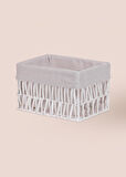 The Mia Cesta Hasır Organizer Sepet Beyaz 26x18x16 cm