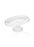 The Mia Ayaklı Cam Sunum Tabağı Oval 31x20x12 cm CAM0498