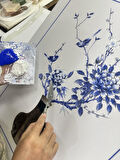 The Mia Blue Blanc Tablo 64x90x4 cm TBL0093