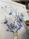 The Mia Blue Blanc Tablo 64x90x4 cm TBL0093