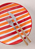 The Mia Joy Pasta Tabağı 6lı Set Kırmızı 19 cm