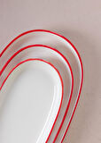 The Mia Joy Oval Servis 2li Set Kırmızı 17x30x4 cm