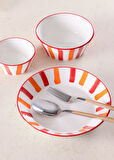 The Mia Joy Yemek Tabağı 6lı Set Kırmızı 20 cm