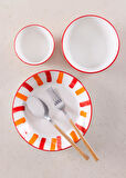 The Mia Joy Yemek Tabağı 6lı Set Kırmızı 20 cm
