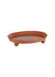 The Mia Limoges Ahşap Ayaklı Tabak Terracota 27x23x7 cm