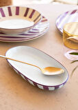 The Mia Joy Oval Servis 2li Set Mor 11x21x3 cm
