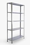 5 Katlı Civatalı Hafif Yük Rafı 200x43x93 cm Gri