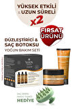 3'lü Uzun Süren Düzleştirici & Saç Botoxu Kiti Tuzsuz Şampuan 250ml Saç Maskesi 250ml Saç Bakım Seti