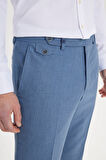 Slim Fit Dar Kesim Desenli Yünlü Yan Cepli Pantolon