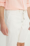 Slim Fit Dar Kesim Yan Cepli Gofre Desenli Şort