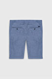 Slim Fit Dar Kesim Yan Cepli Gofre Desenli Şort