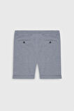Slim Fit Dar Kesim Yan Cepli Gofre Desenli Şort