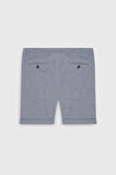 Slim Fit Dar Kesim Yan Cepli Gofre Desenli Şort
