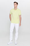 Slim Fit Dar Kesim Polo Yaka Baskılı Pamuklu Tişört