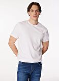Bisiklet Yaka Beyaz Erkek T-Shirt 4C4800000012
