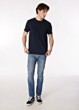 Bisiklet Yaka Lacivert Erkek T-Shirt 4C4800000012