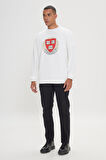 Oversize Fit Bol Kesim Harvard Lisanslı Pamuklu Bisiklet Yaka Sweatshirt