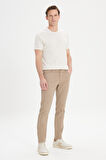 Slim Fit Dar Kesim 5 Cep Armürlü Esnek Pantolon