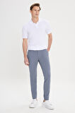 Slim Fit Dar Kesim Yan Cepli Pamuklu Esnek Armürlü Pantolon